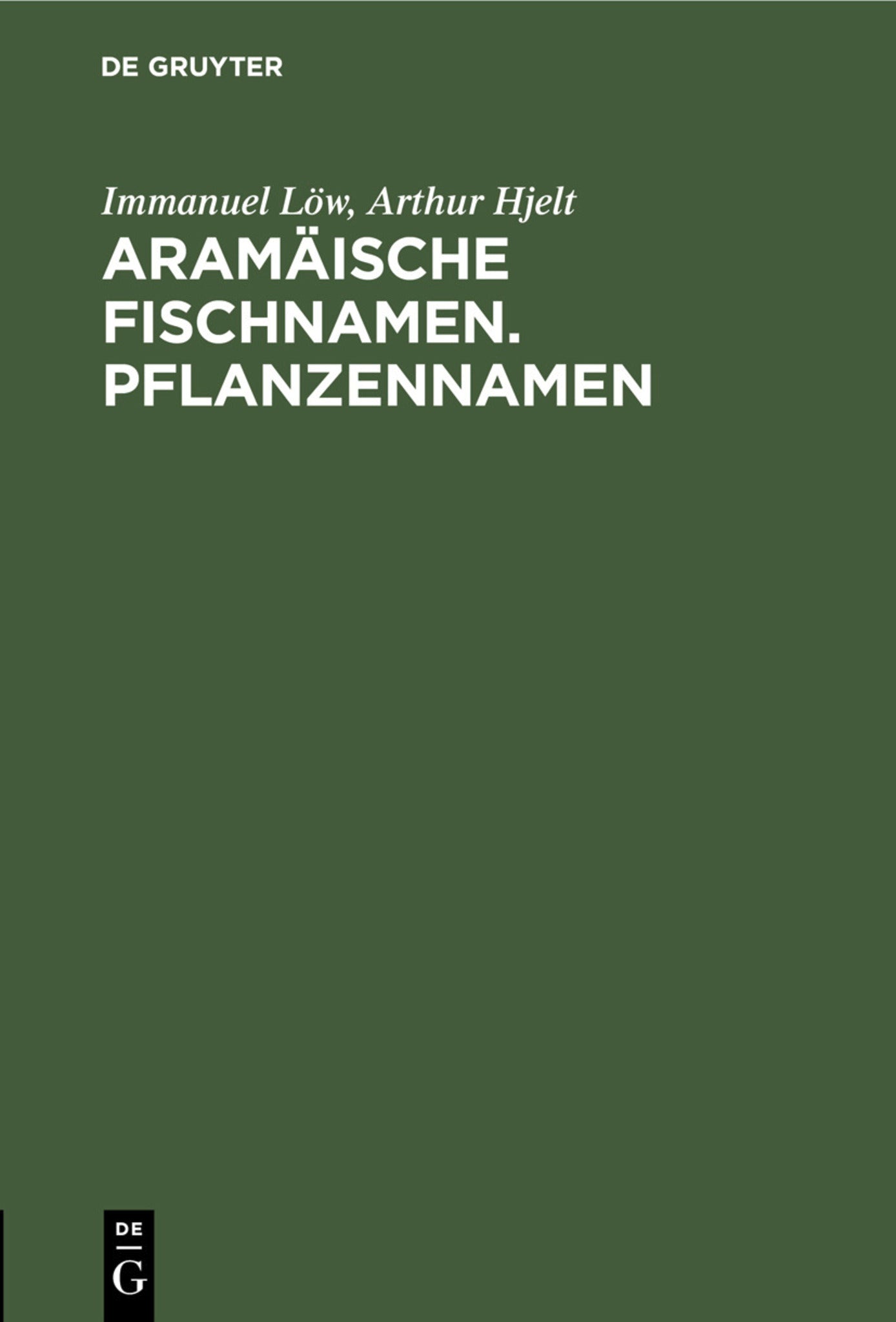 Aramäische Fischnamen. Pflanzennamen