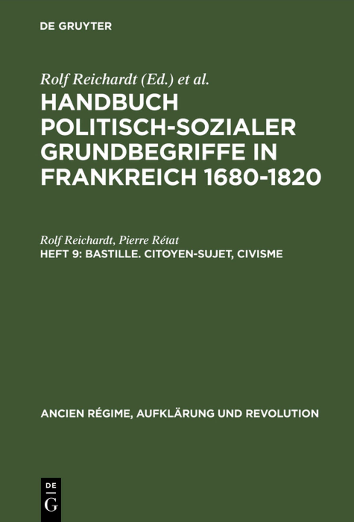 Cover image for Bastille. Citoyen-Sujet, Civisme ISBN 9783486544510
