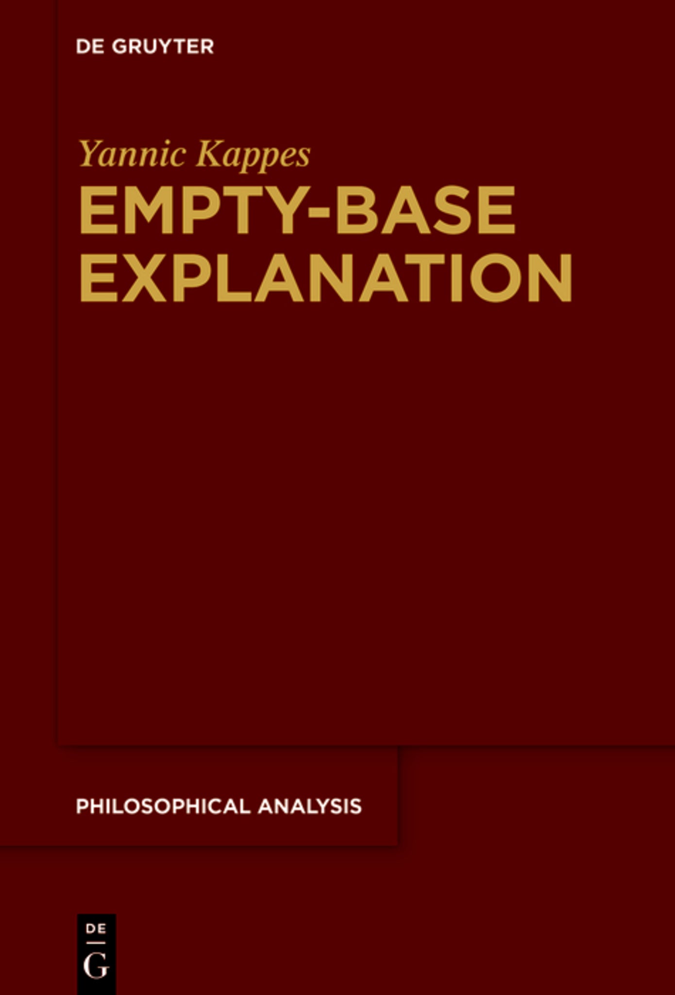 Cover image for Empty-Base Explanation ISBN 9783111069241