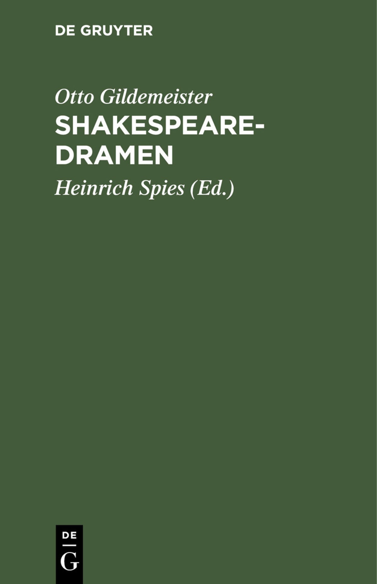 Cover image for Shakespearedramen ISBN 9783112380635