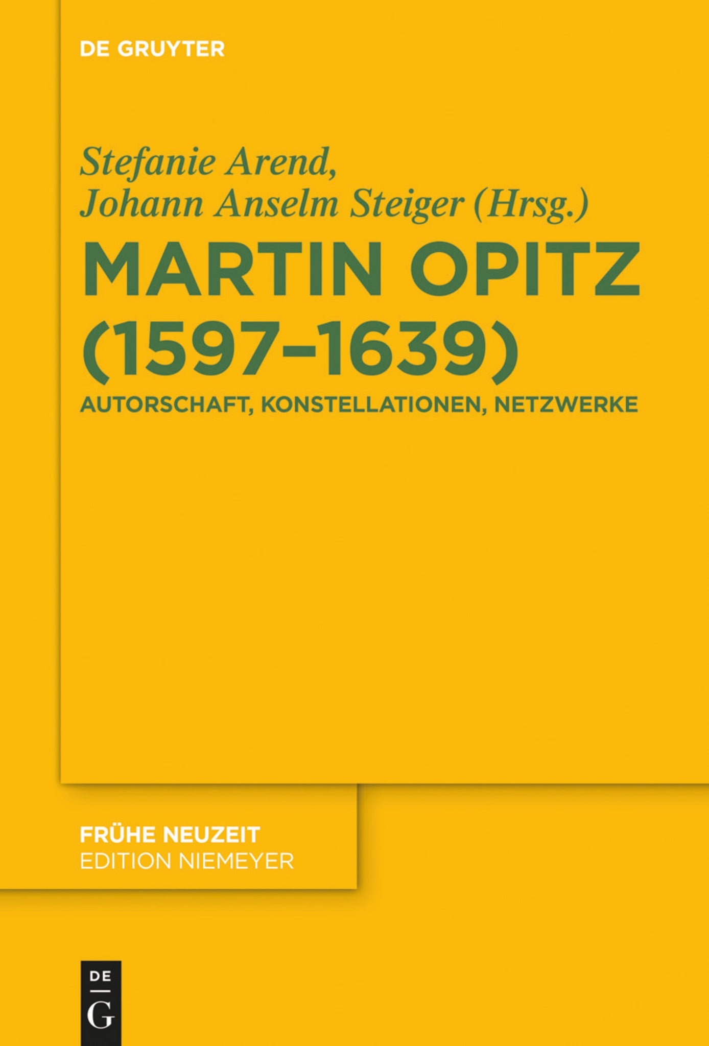 Cover image for Martin Opitz (1597–1639) ISBN 9783110663389