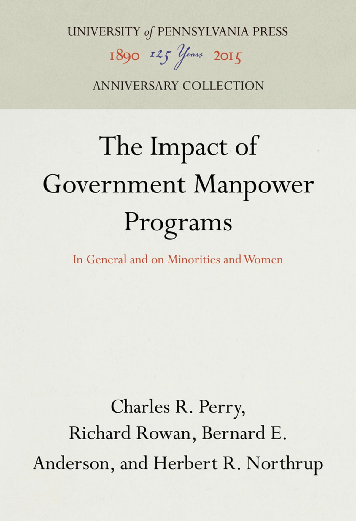 The Impact of Government Manpower Programs