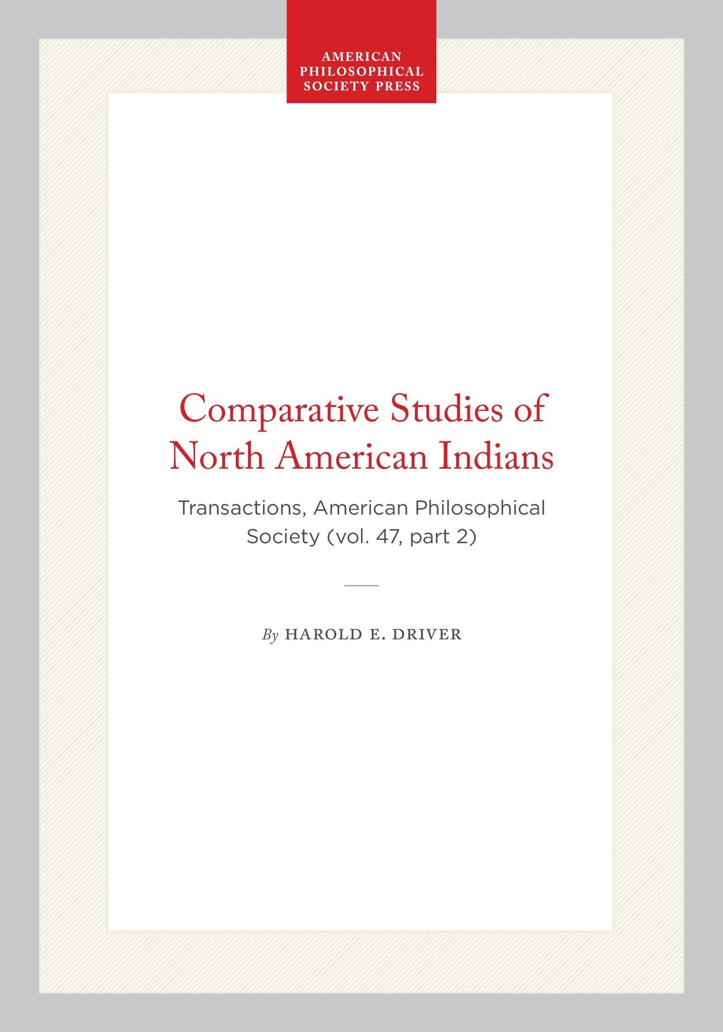 Comparative Studies of North American Indians
