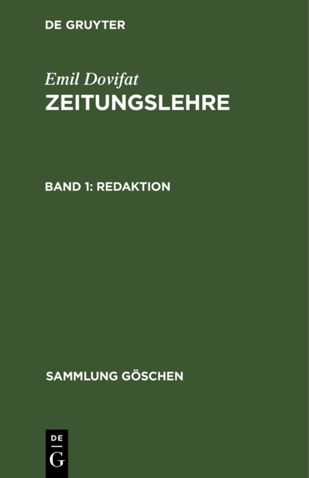 Cover image for Redaktion ISBN 9783111021980