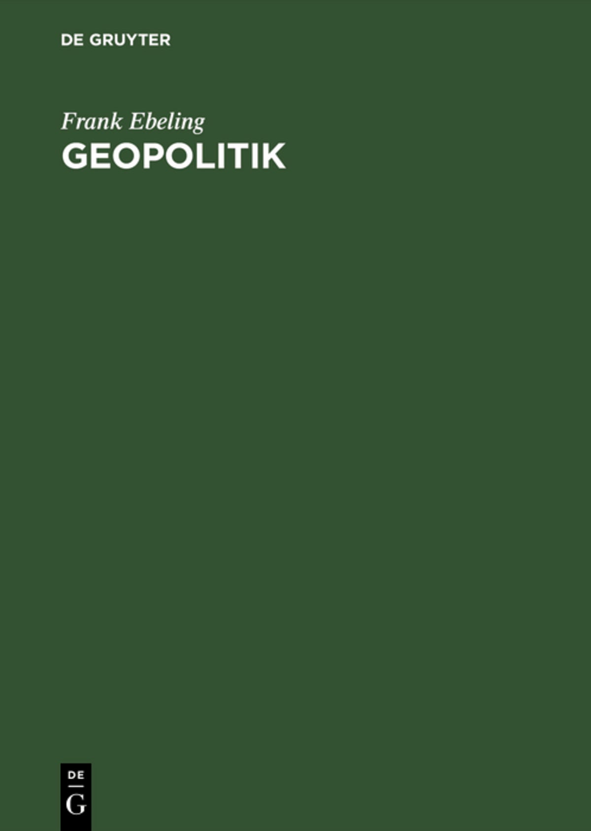 Cover image for Geopolitik ISBN 9783050024691