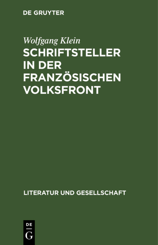 Schriftsteller in der französischen Volksfront