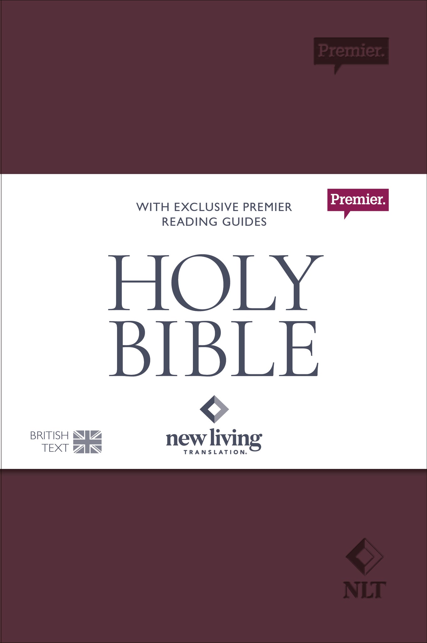 NLT Holy Bible, Premier Edition, Burgundy Flexiback, Debossed Detailing, Premier Christian Radio, British Text, NLT New Living Translation, Flexiback, Standard size