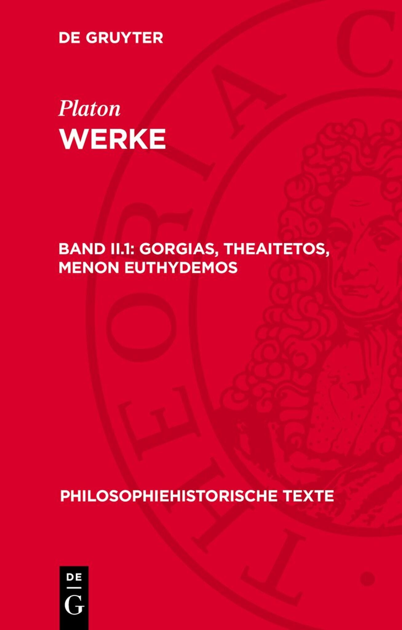 Cover image for Gorgias, Theaitetos, Menon Euthydemos ISBN 9783112714706