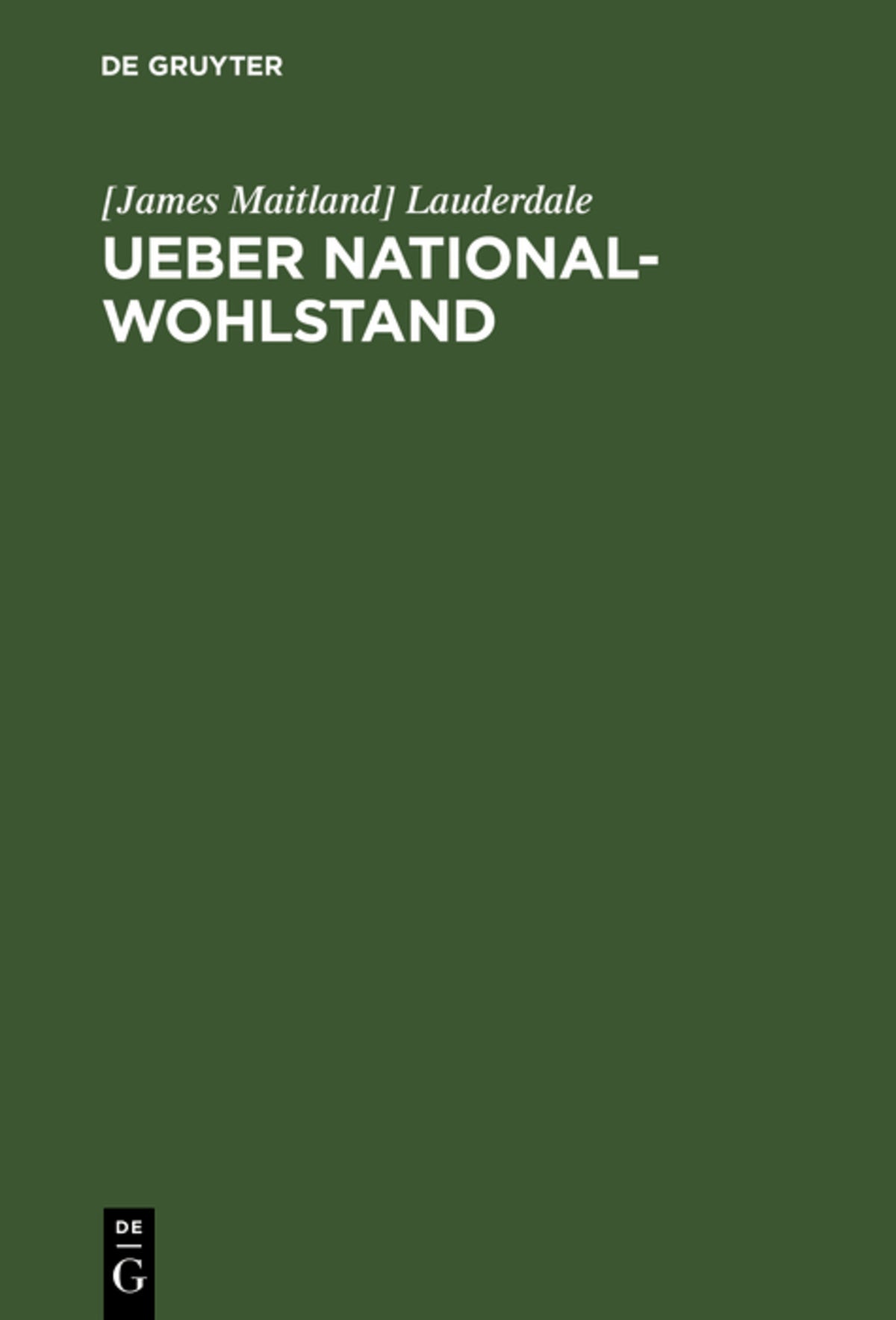 Cover image for Ueber National-Wohlstand ISBN 9783111132167