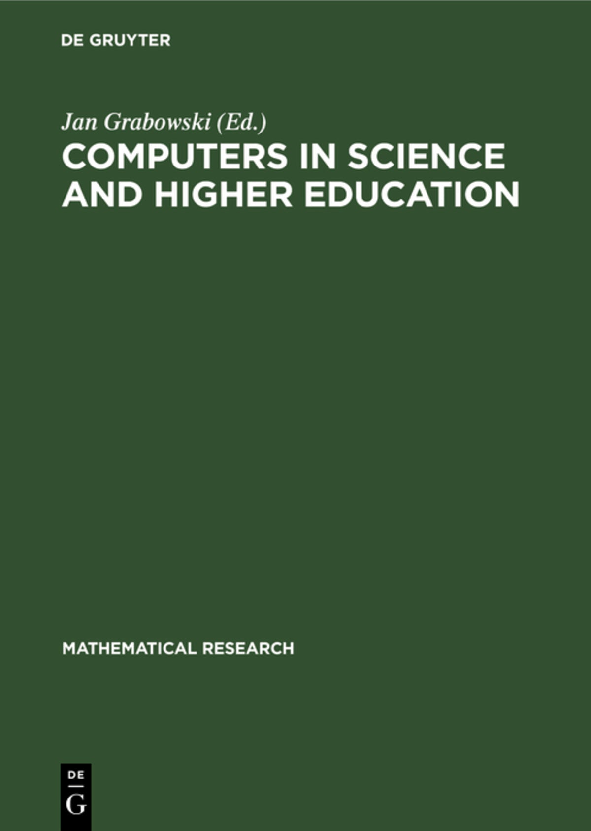 Cover image for Computers in Science and Higher Education ISBN 9783112528259
