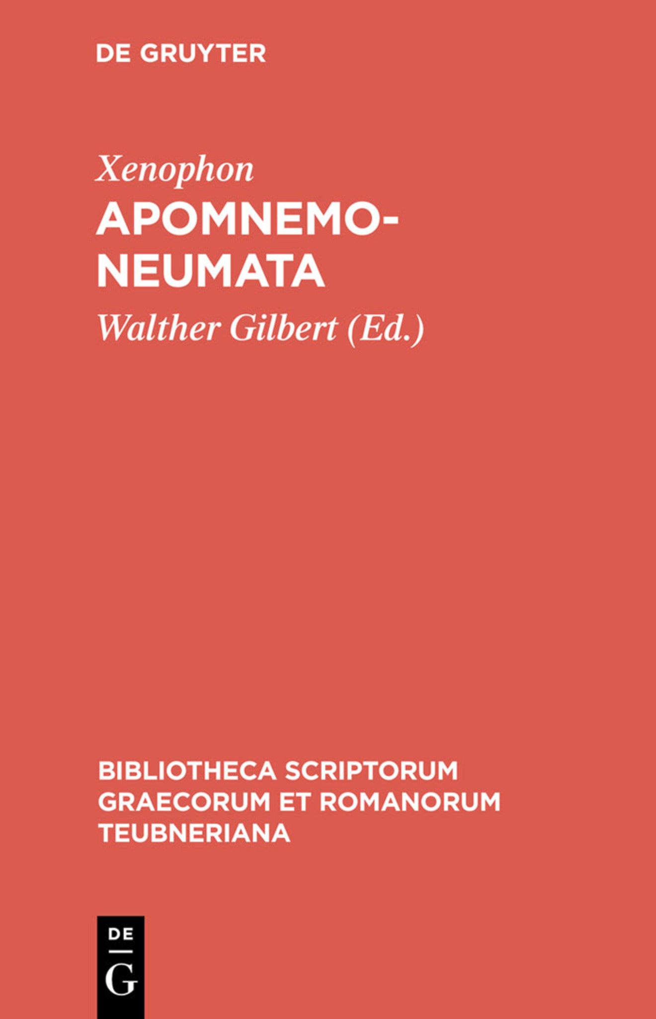 Cover image for Apomnemoneumata ISBN 9783111208244