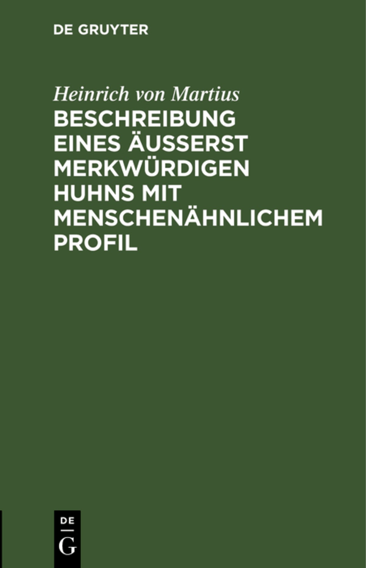 Beschreibung eines äusserst merkwürdigen Huhns mit menschenähnlichem Profil