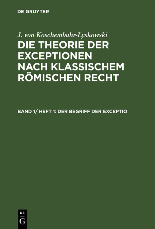 Der Begriff der exceptio
