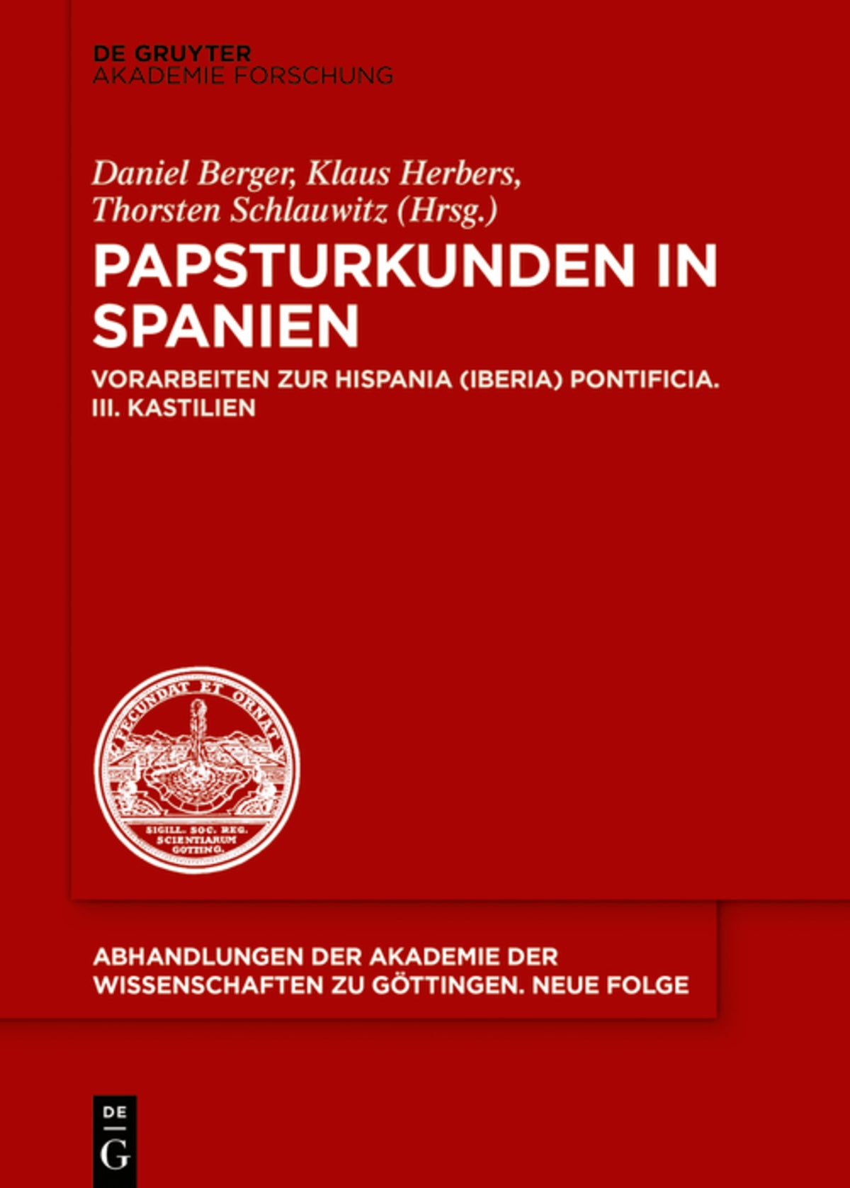 Cover image for Papsturkunden in Spanien ISBN 9783110652970