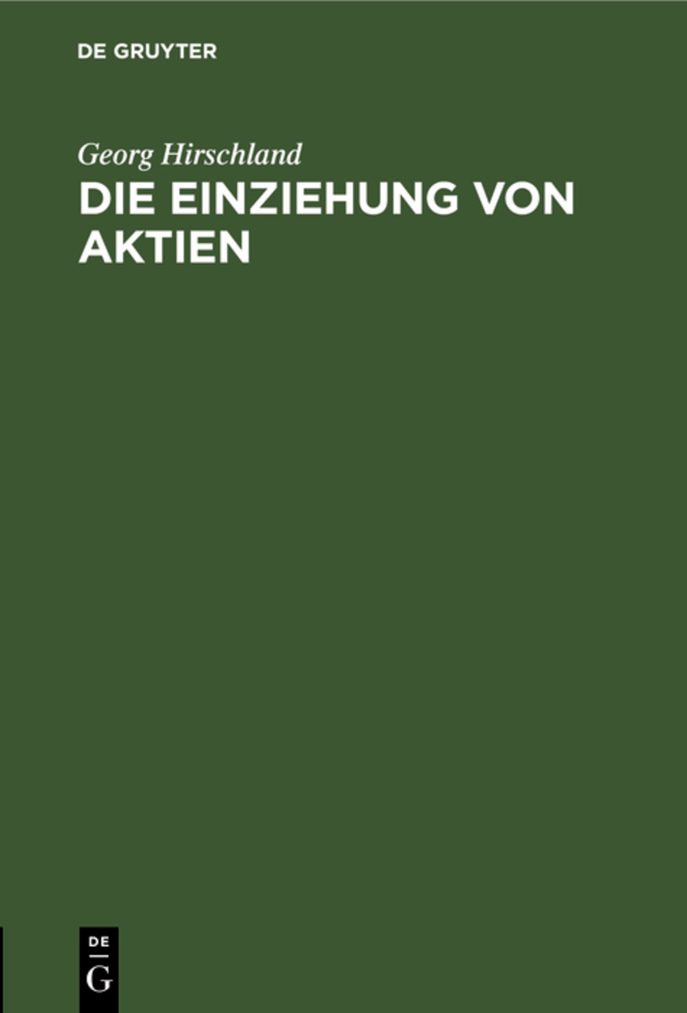 Die Einziehung von Aktien