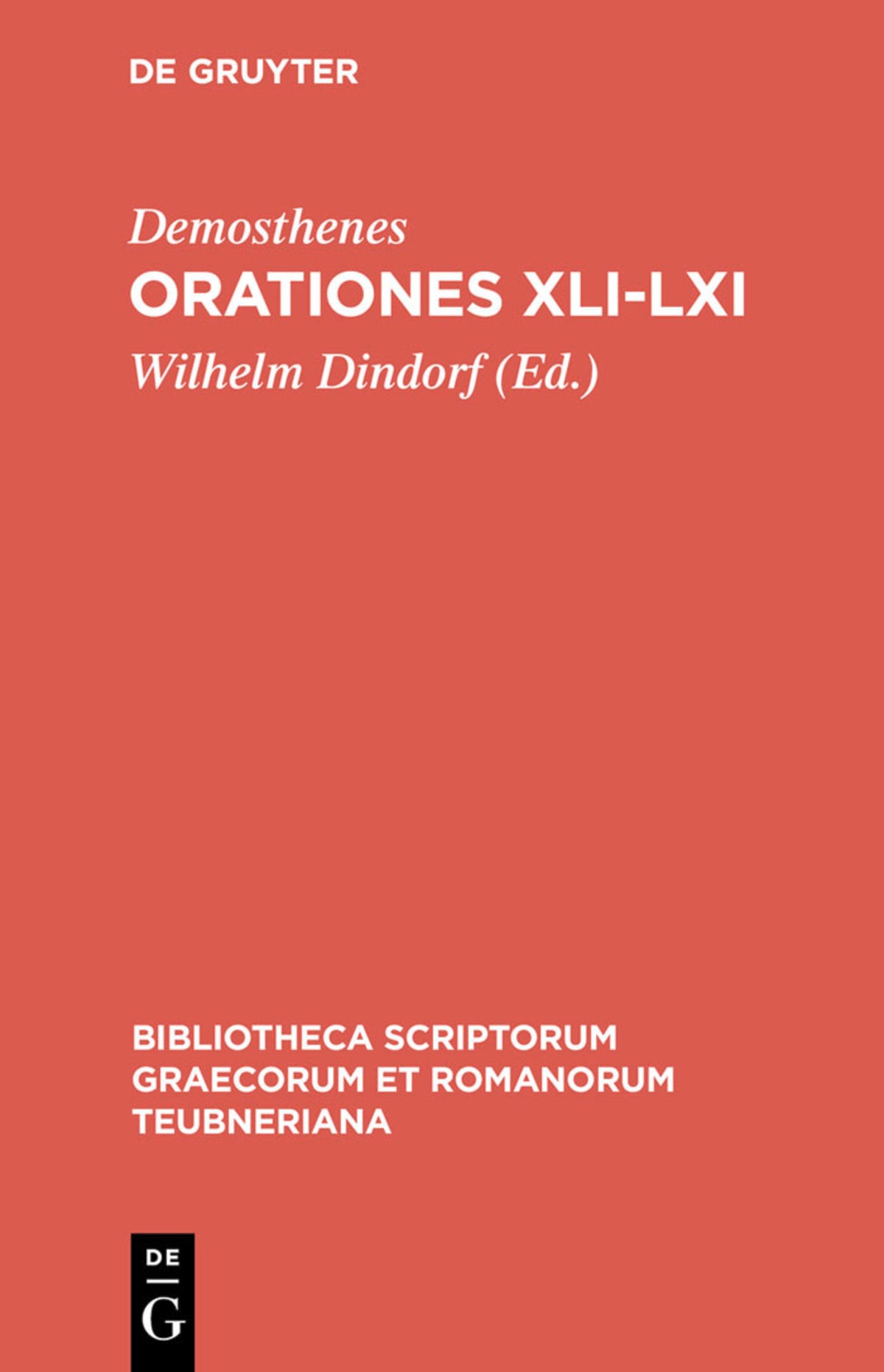Cover image for Orationes XLI-LXI ISBN 9783110983203