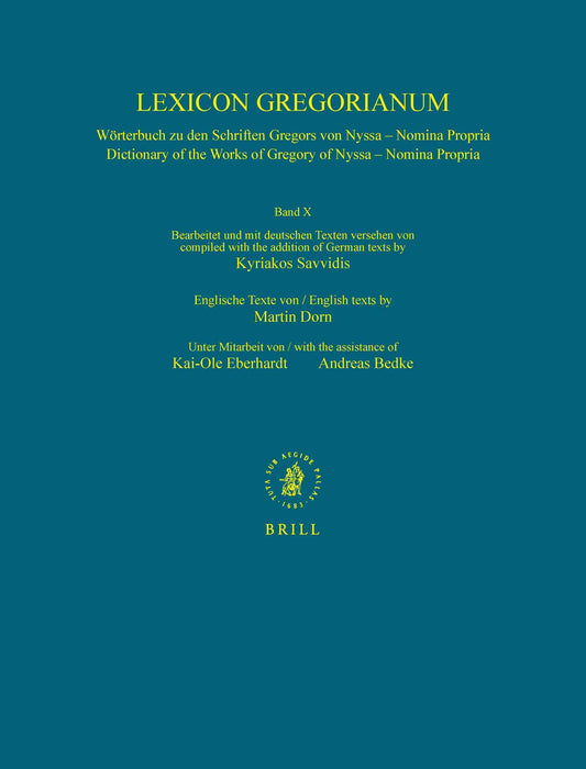 Lexicon Gregorianum, Volume 10 Band X - Nomina propria