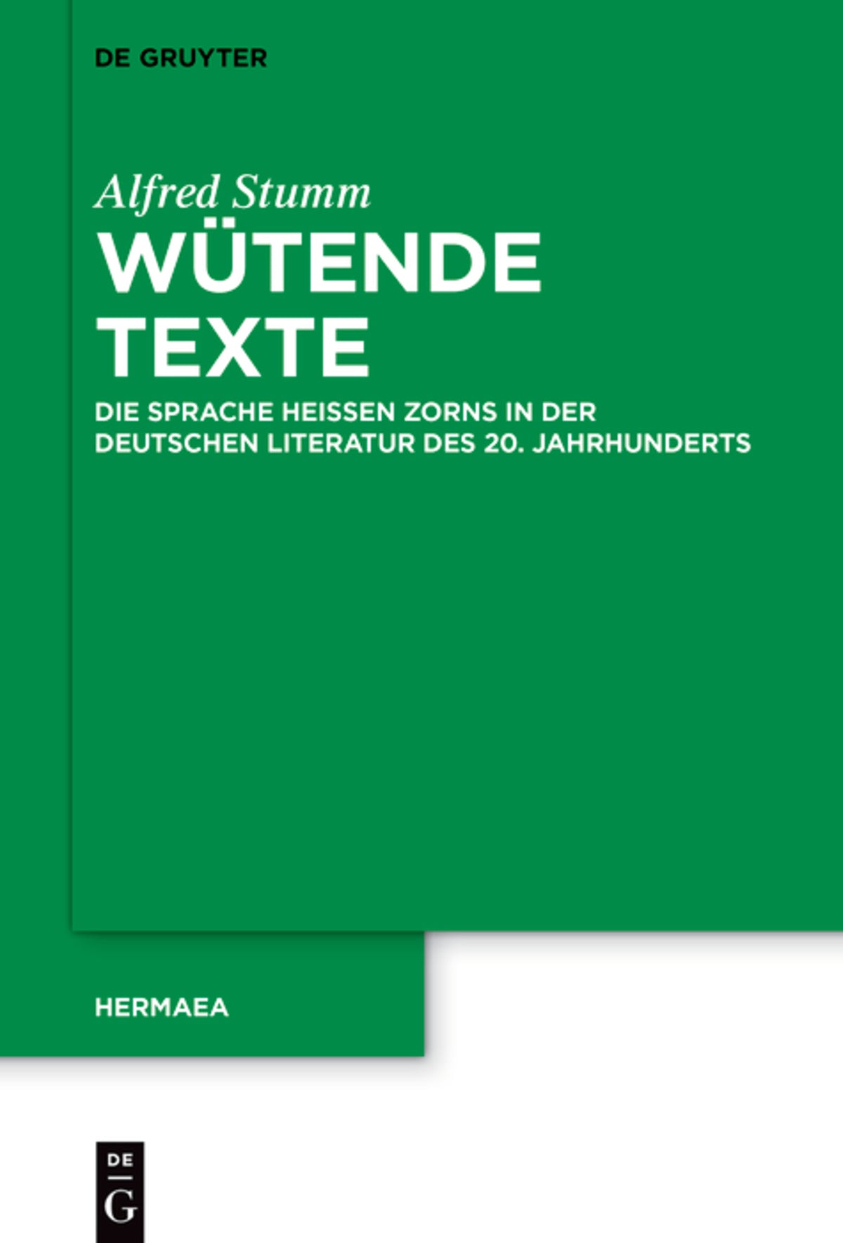 Cover image for Wütende Texte ISBN 9783110725223