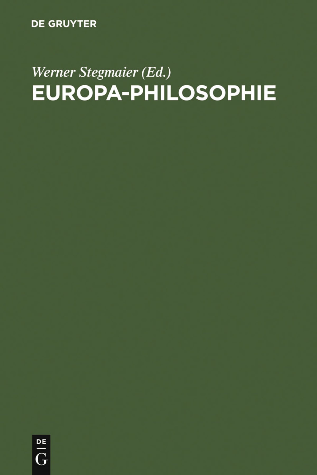 Cover image for Europa-Philosophie ISBN 9783110169003