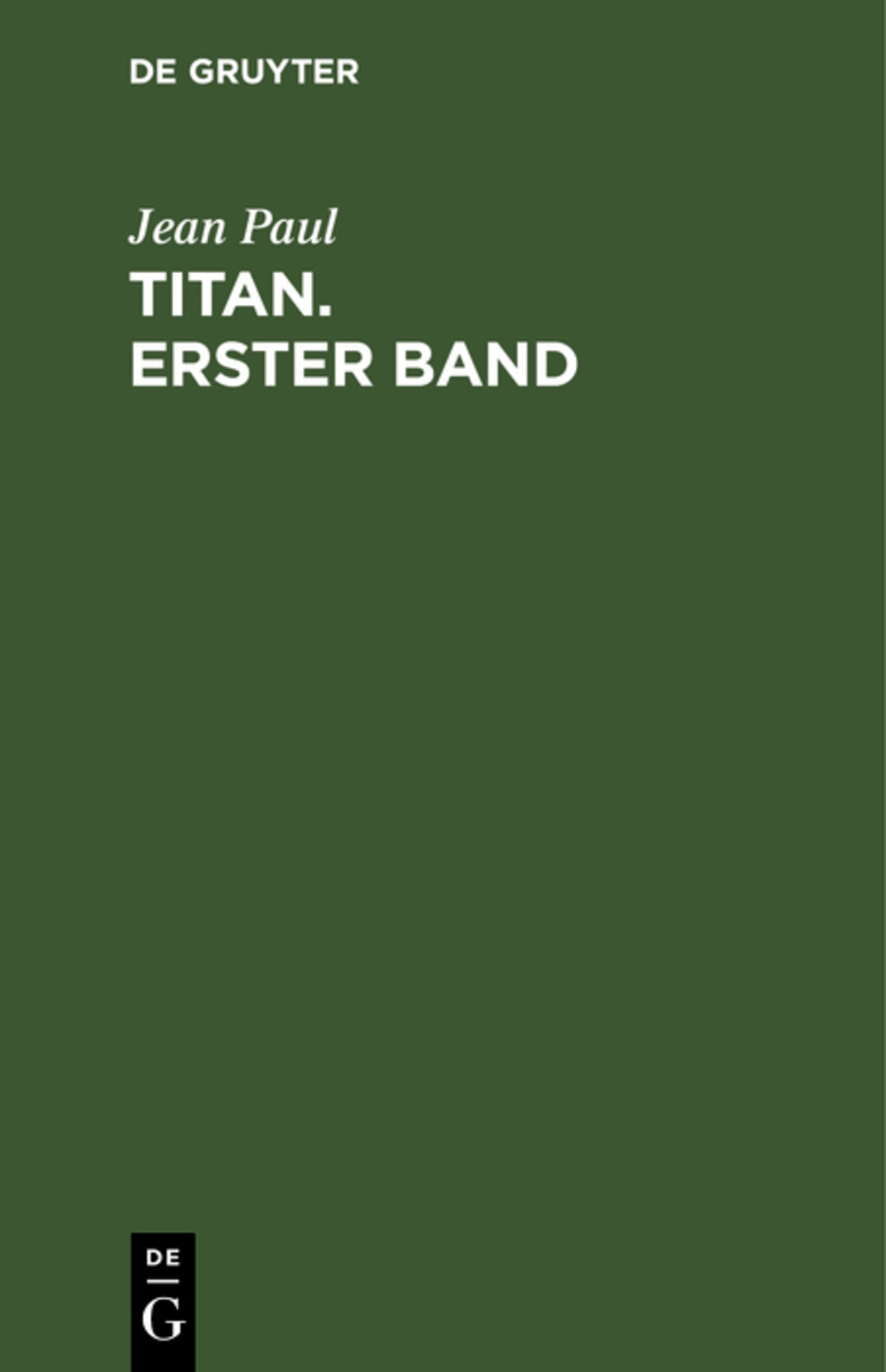 Cover image for Titan. Erster Band ISBN 9783110237368