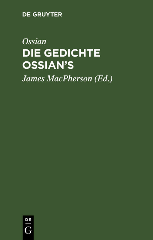 Ossian [angebl. Verf.]; James MacPherson: Die Gedichte Ossian’s. Band 1-3