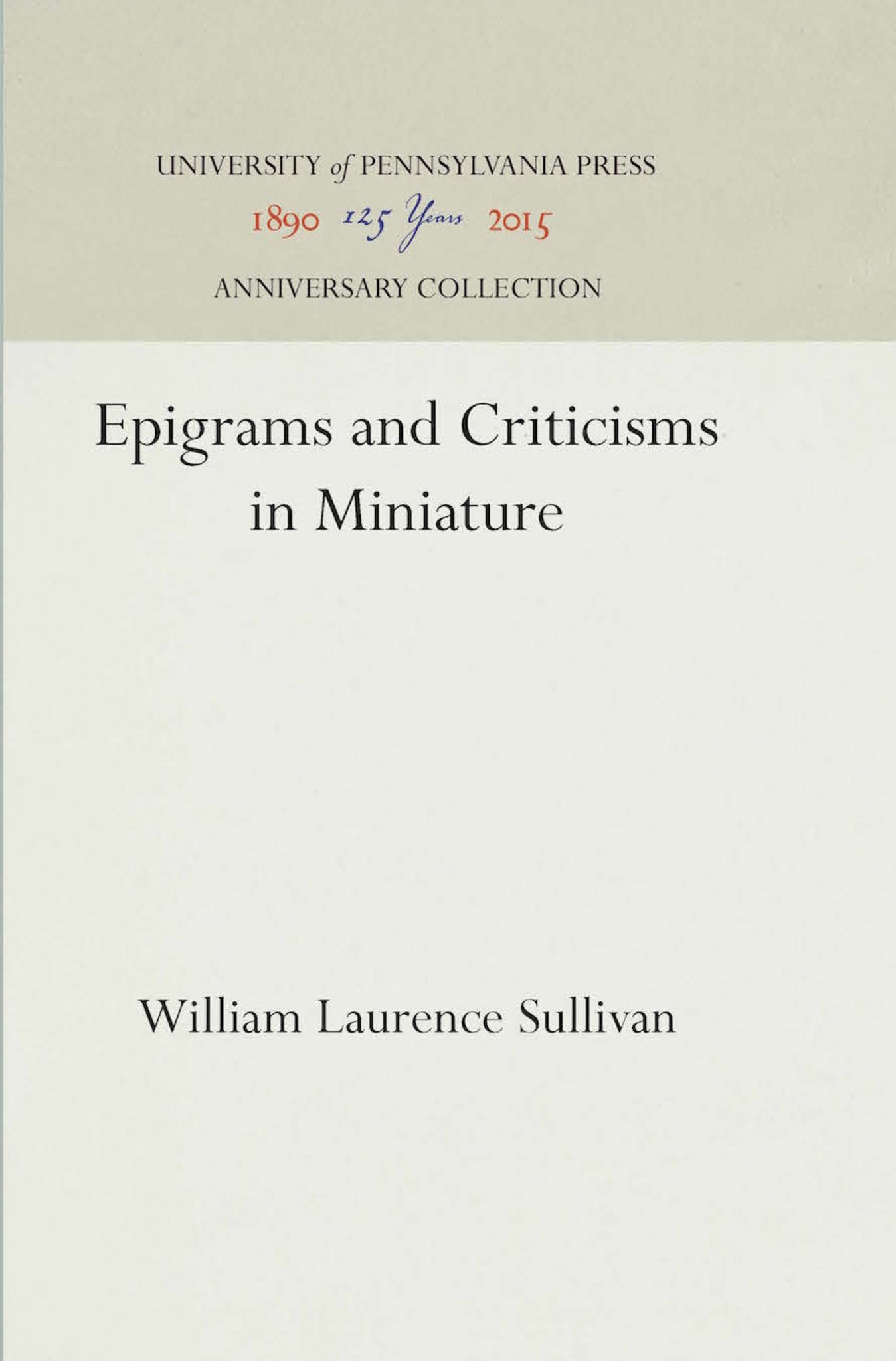 Epigrams and Criticisms in Miniature