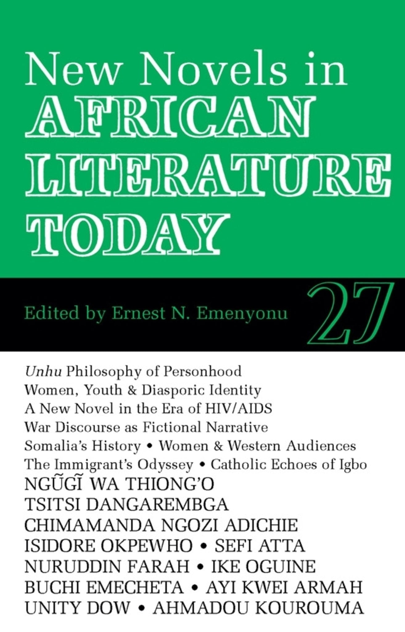 ALT 27 New Novels in African Literature Today