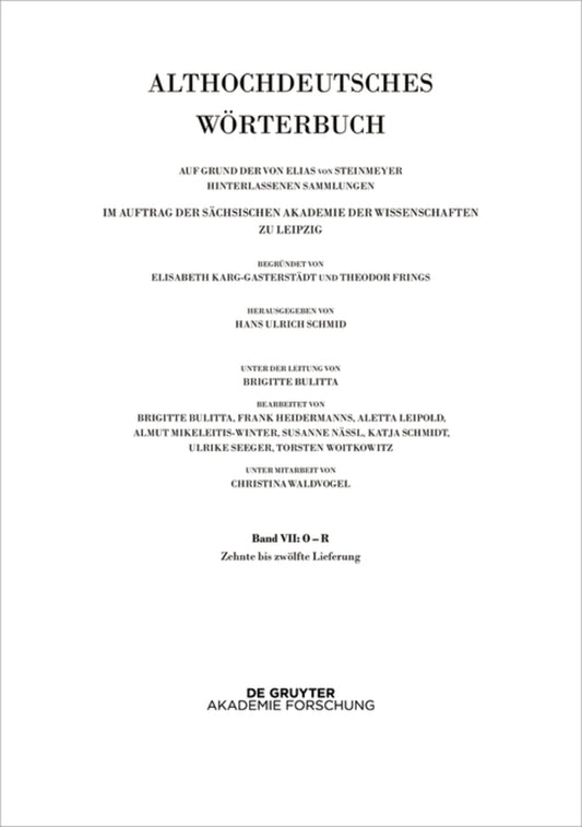 Band VII: O – R. 10. bis 12. Lieferung (râzuuurti bis gi-rîhhan)