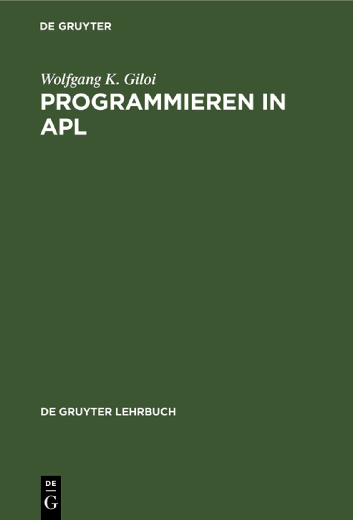 Cover image for Programmieren in APL ISBN 9783110057249