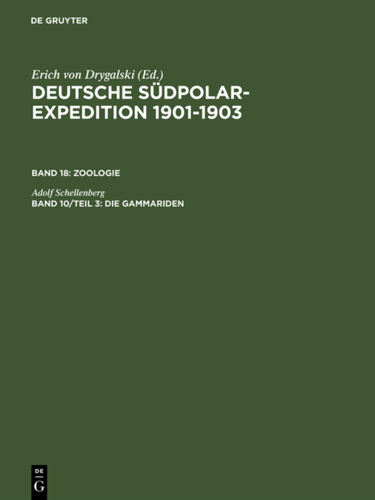 Cover image for Die Gammariden ISBN 9783111056968