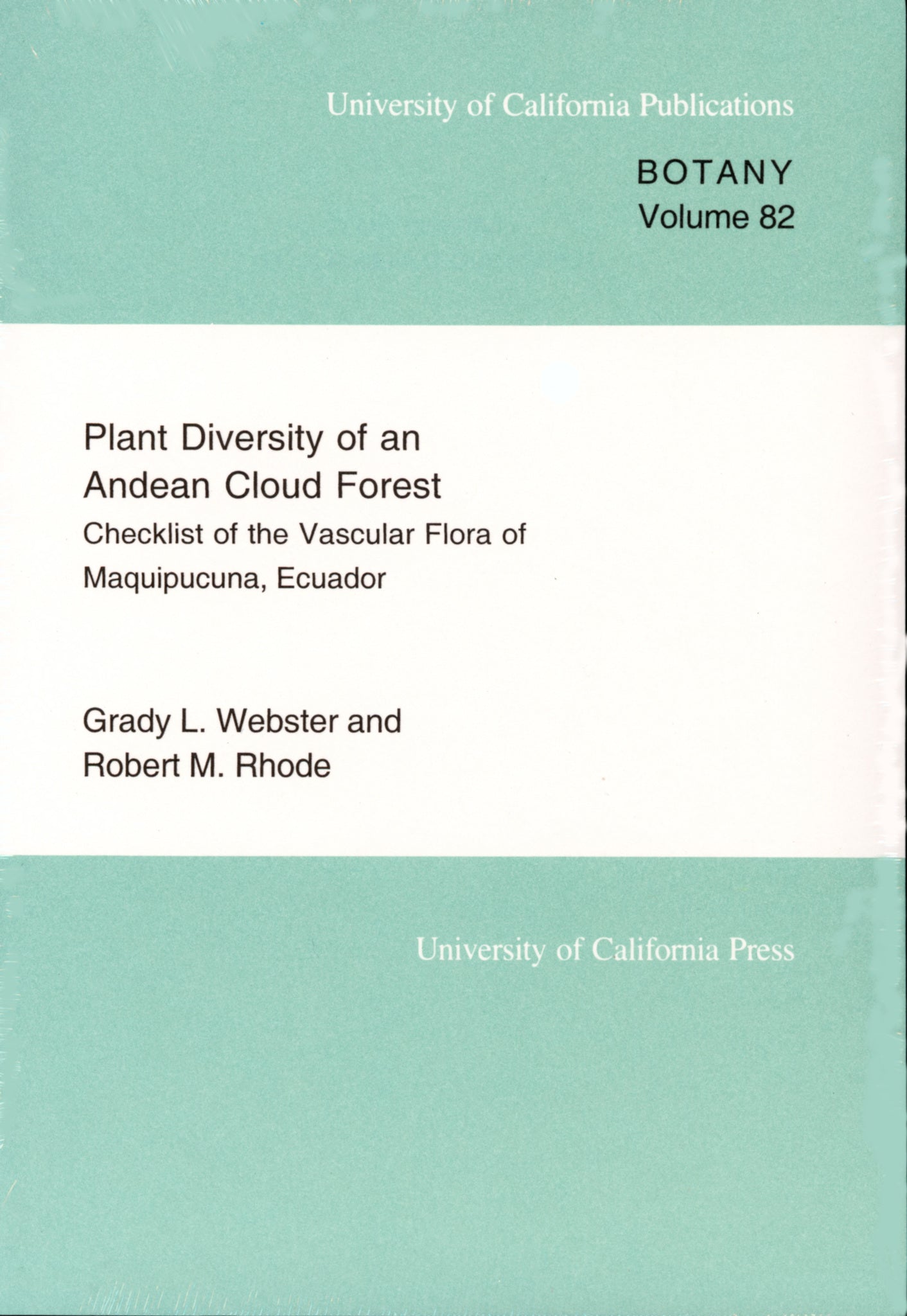Cover image for Plant Diversity of an Andean Cloud Forest ISBN 9780520915930