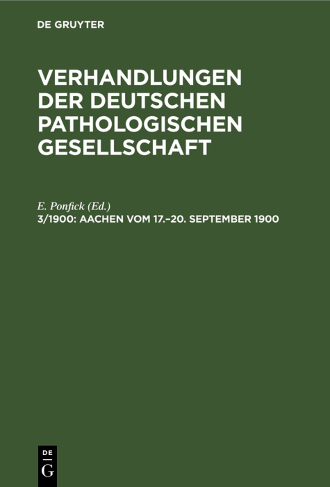 Aachen vom 17.–20. September 1900