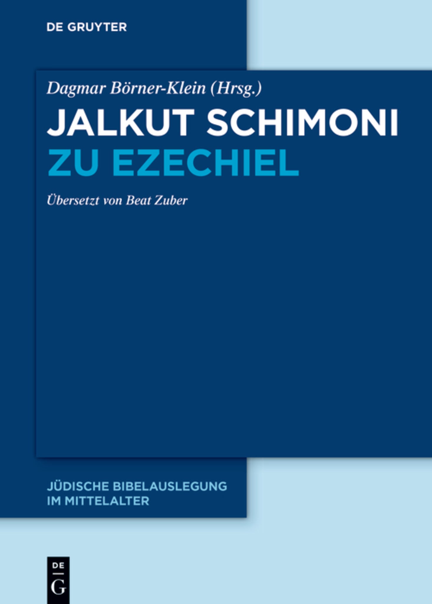 Cover image for Jalkut Schimoni zu Ezechiel ISBN 9783111083575