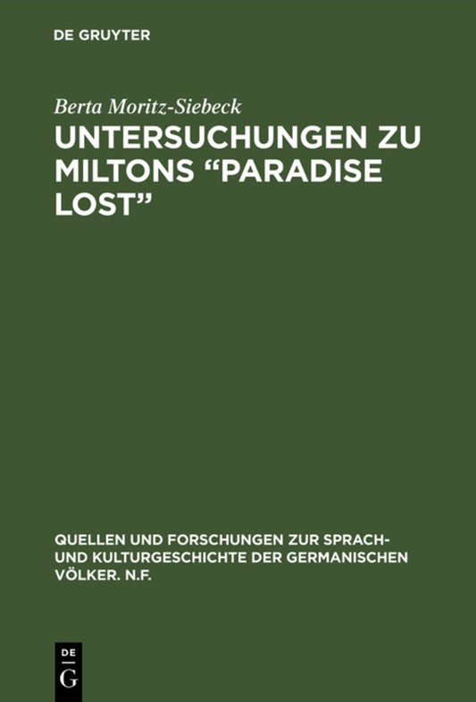 Untersuchungen zu Miltons “Paradise lost”