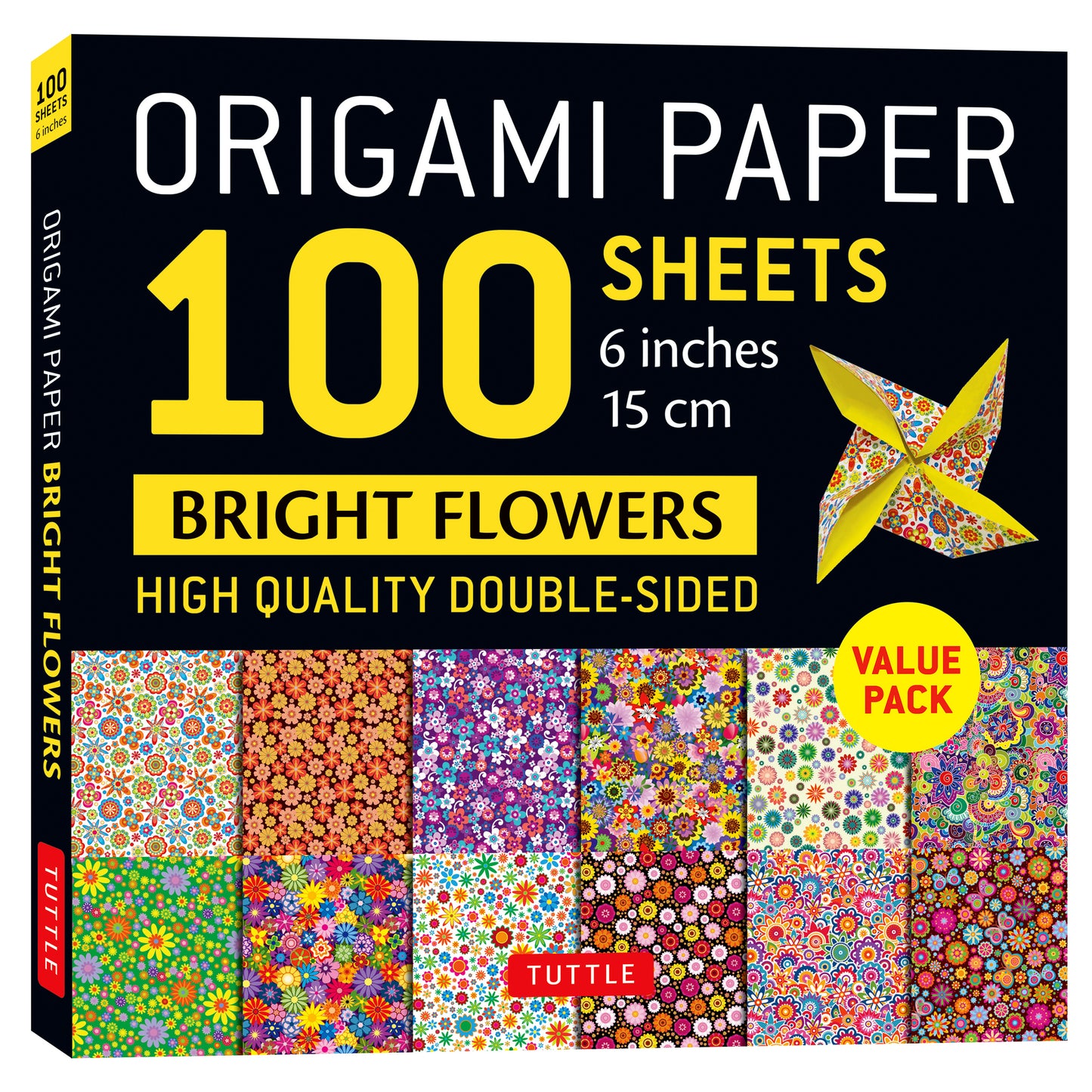 Origami Paper 100 Sheets Bright Flowers 6" (15 cm)