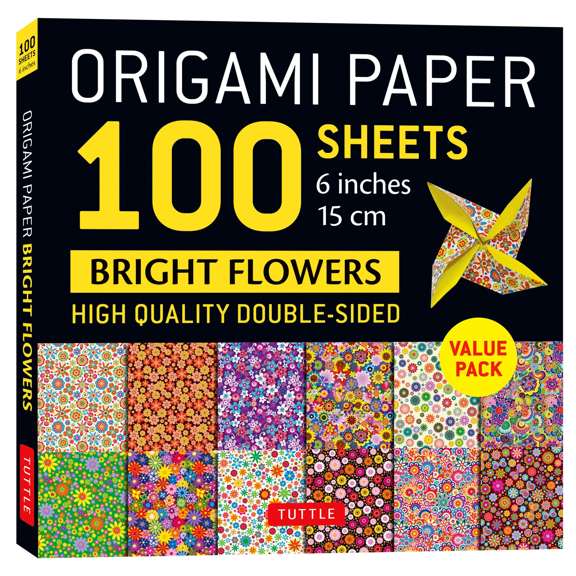 Origami Paper 100 Sheets Bright Flowers 6" (15 cm)