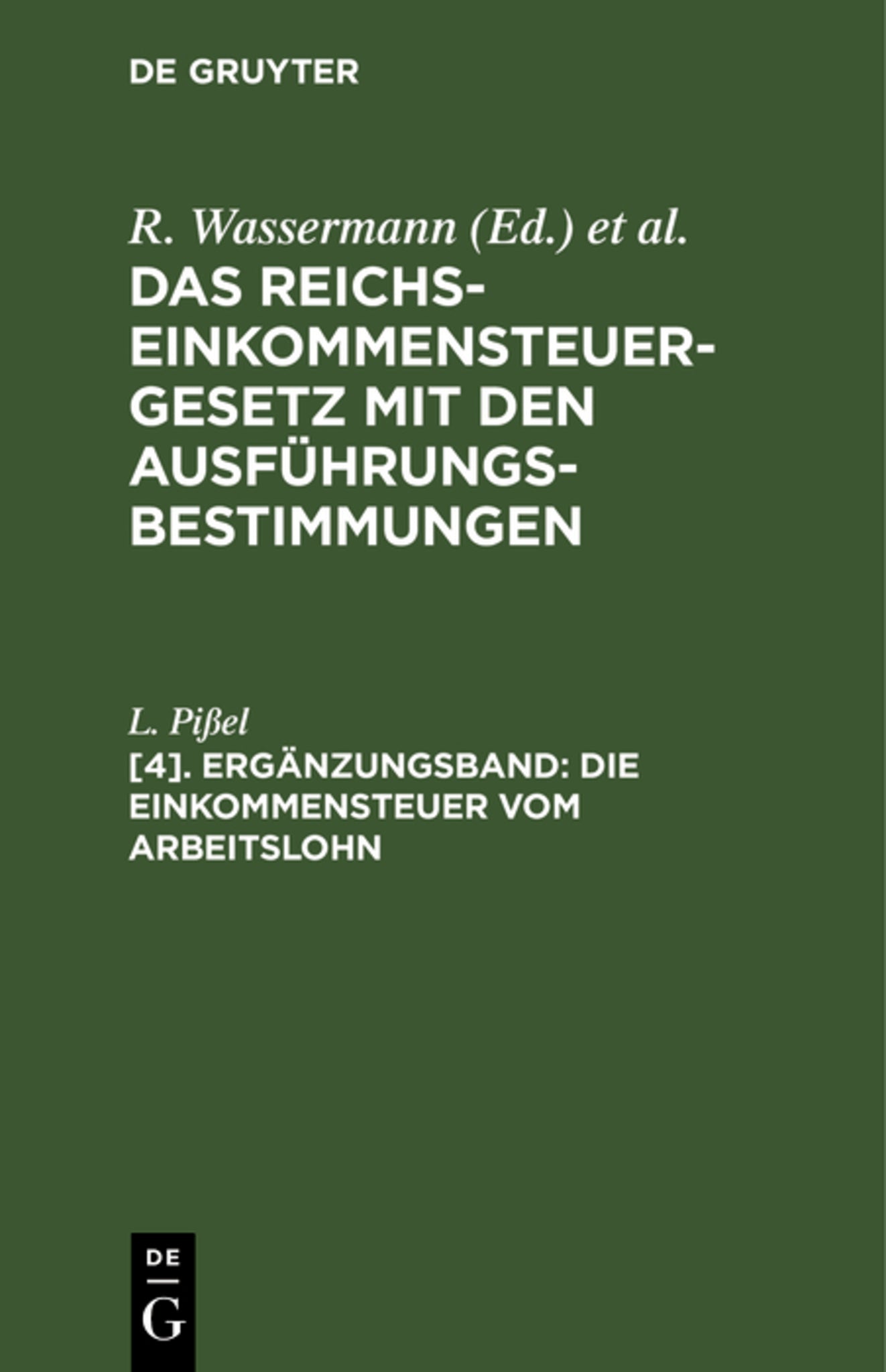 Cover image for Die Einkommensteuer vom Arbeitslohn ISBN 9783112464892