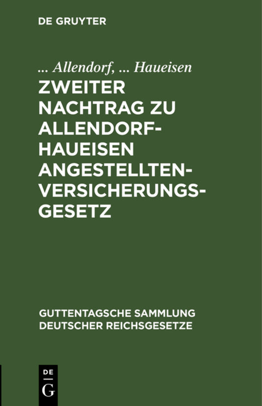 Zweiter Nachtrag zu Allendorf-Haueisen Angestelltenversicherungsgesetz
