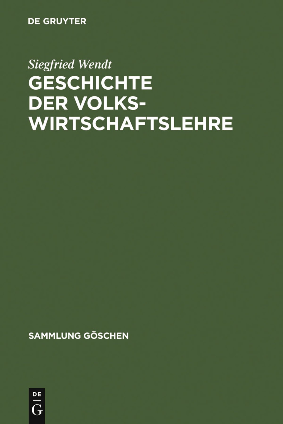 Cover image for Geschichte der Volkswirtschaftslehre ISBN 9783111012865