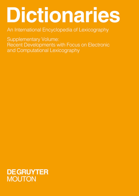 Dictionaries. An International Encyclopedia of Lexicography