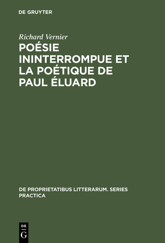 Poésie ininterrompue et la poétique de Paul Éluard