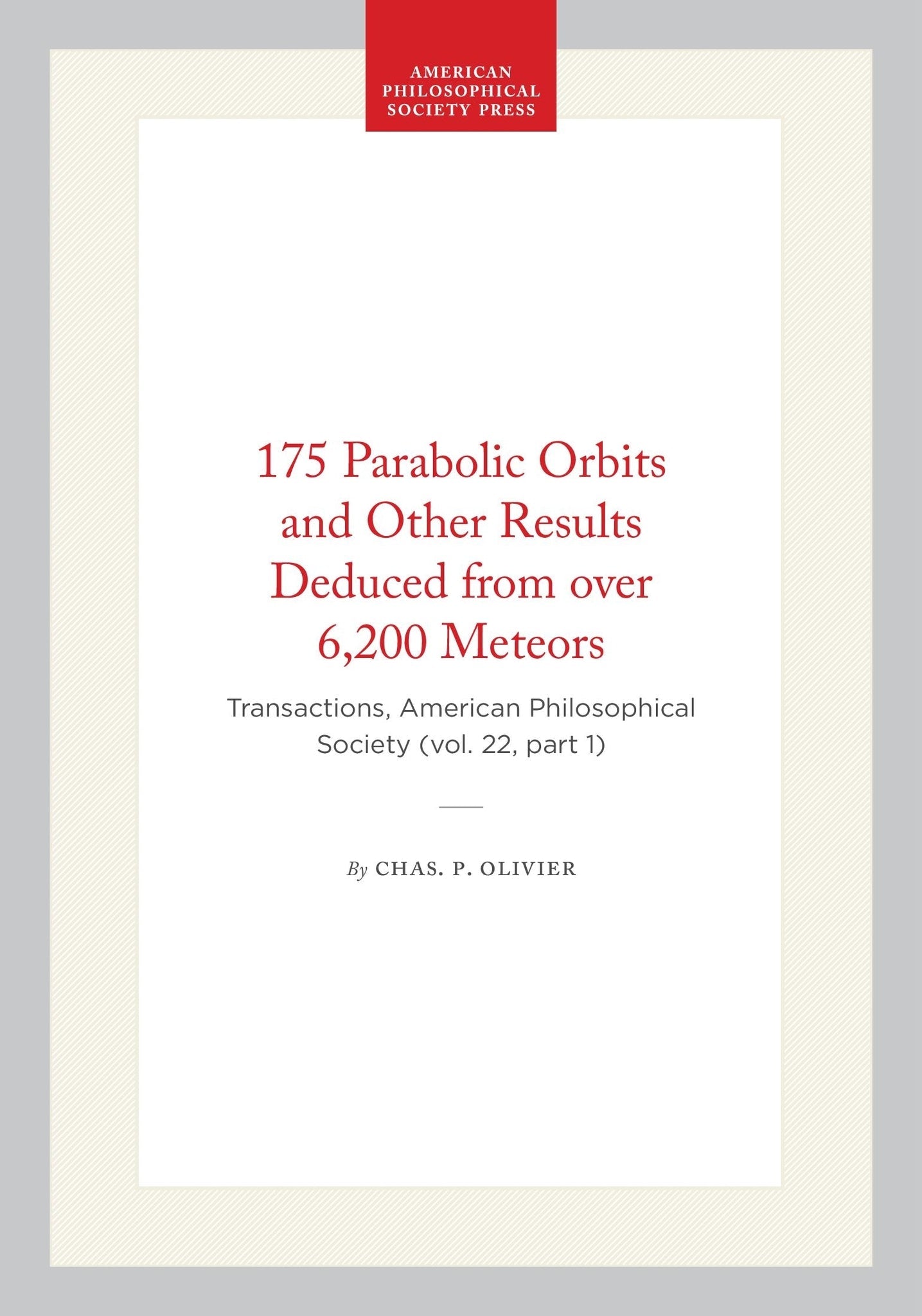 175 Parabolic Orbits and Other Results Deduced from over 6,200 Meteors