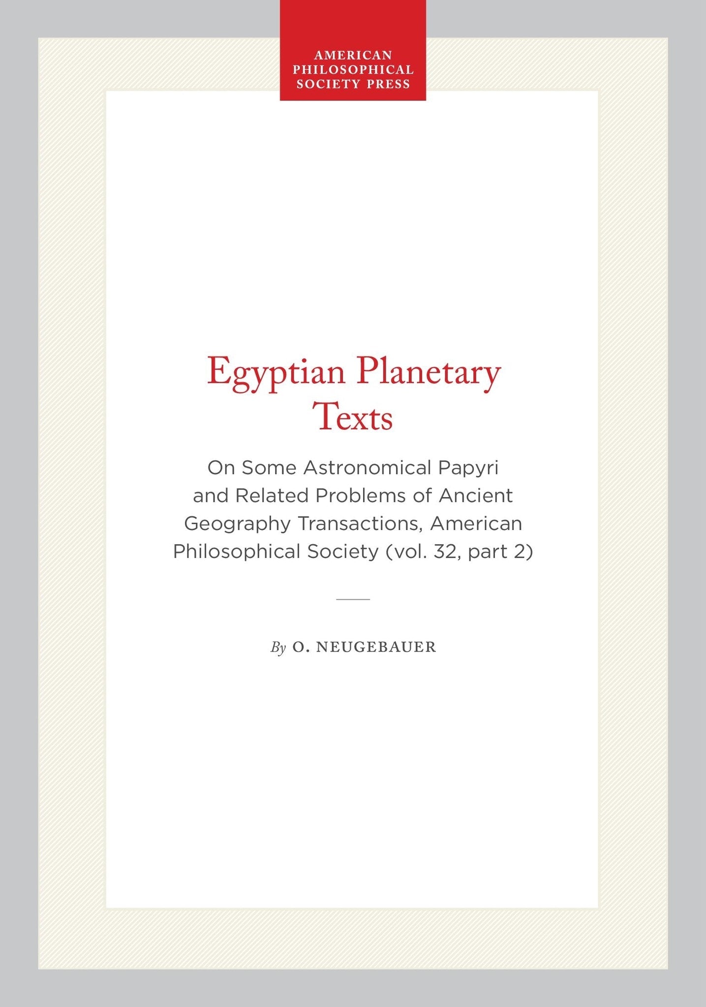 Egyptian Planetary Texts
