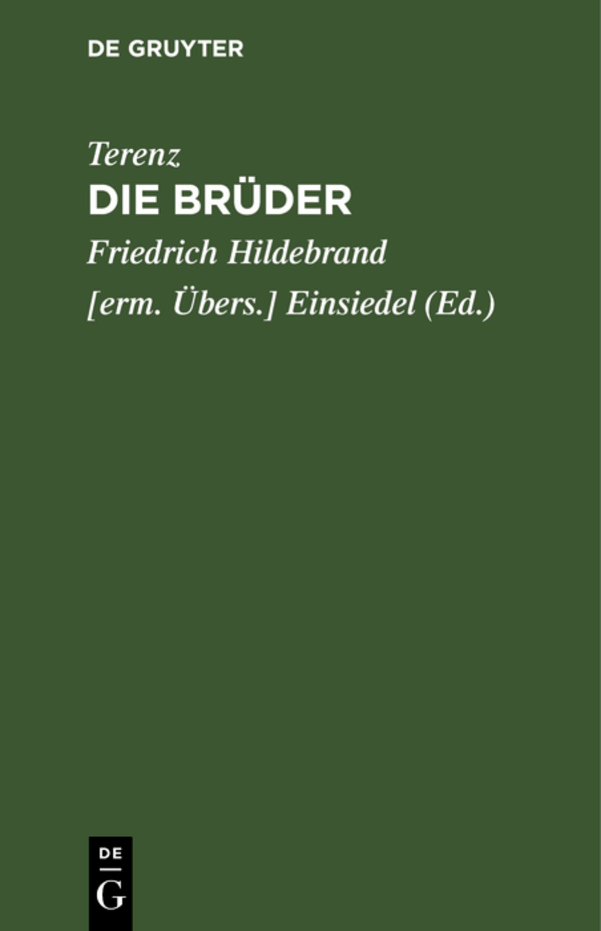 Cover image for Die Brüder ISBN 9783111119335