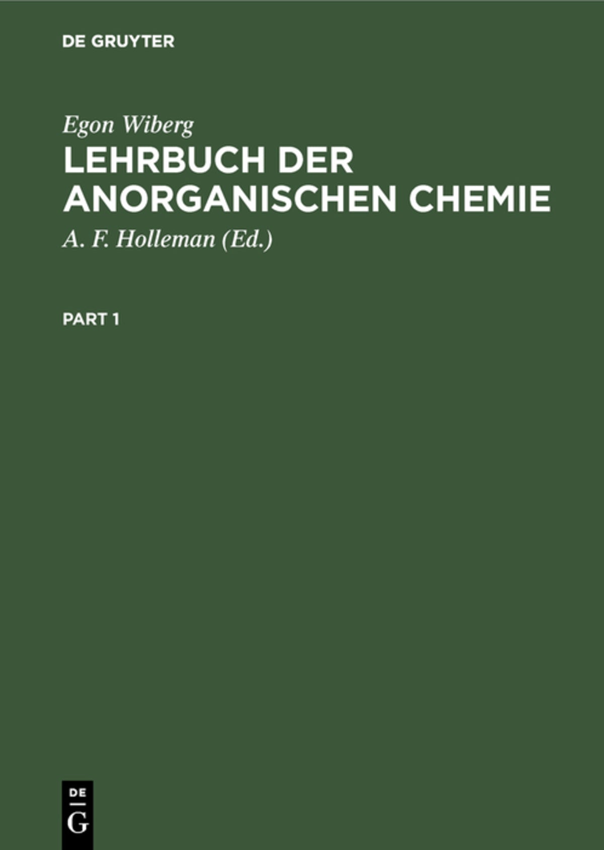 Cover image for Lehrbuch der anorganischen Chemie ISBN 9783111152196