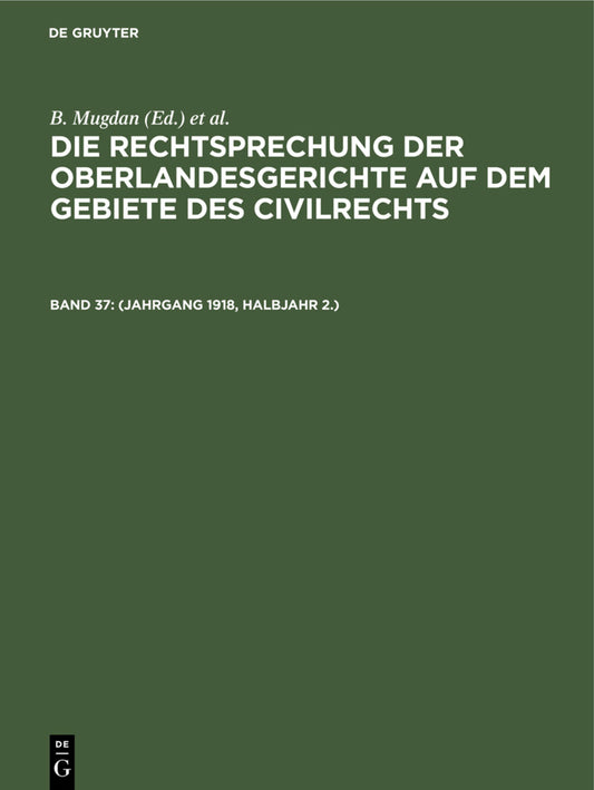 (Jahrgang 1918, Halbjahr 2.)