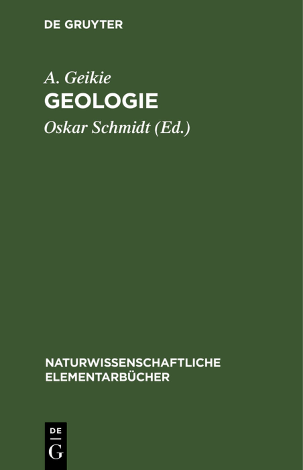 Cover image for Geologie ISBN 9783112361313