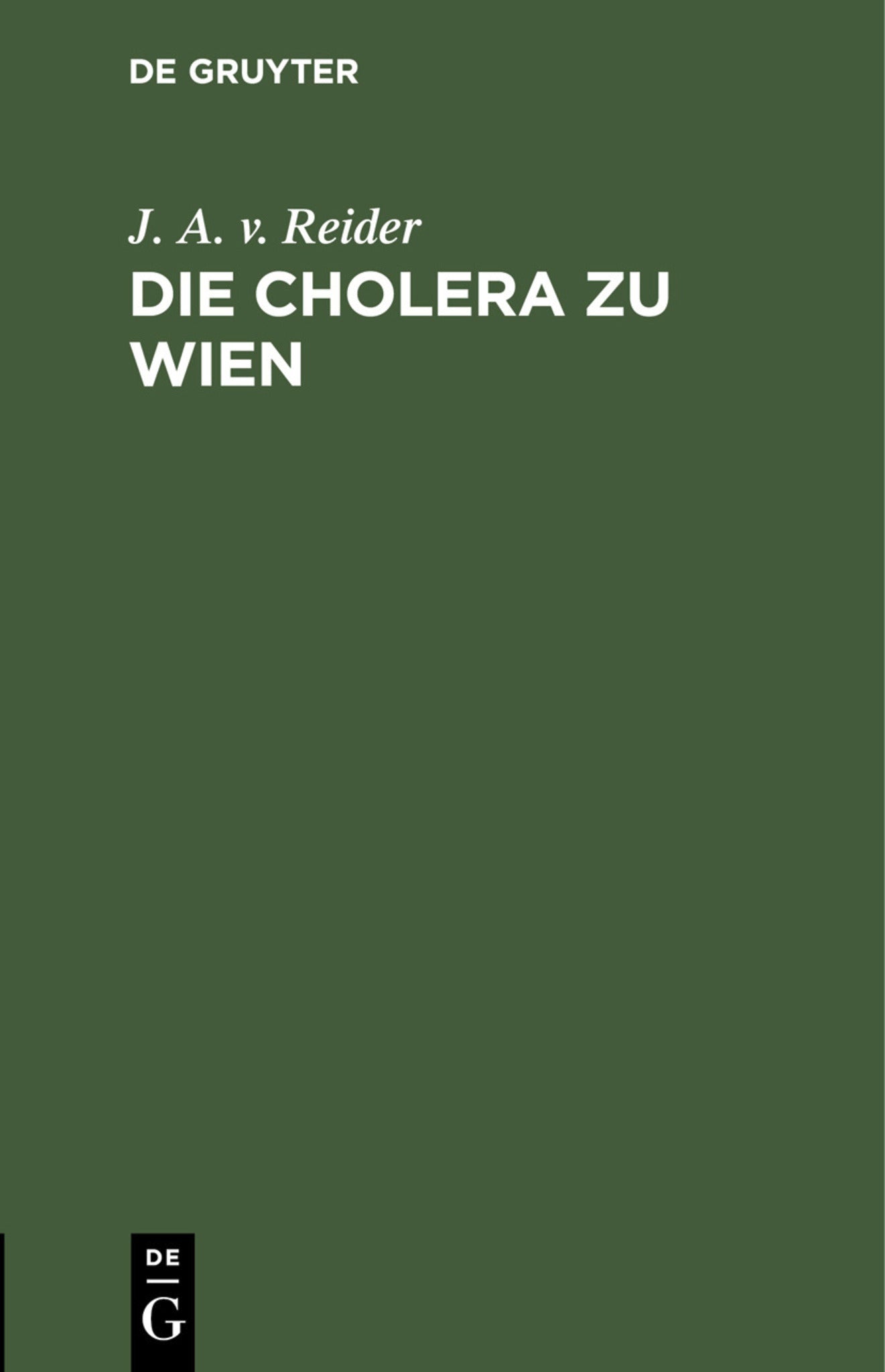 Die Cholera zu Wien