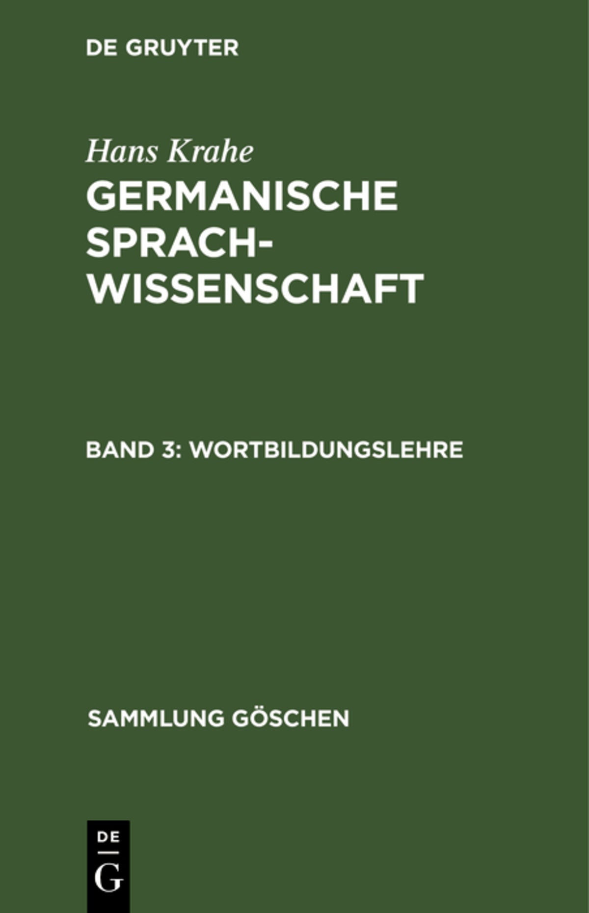Cover image for Wortbildungslehre ISBN 9783112328897