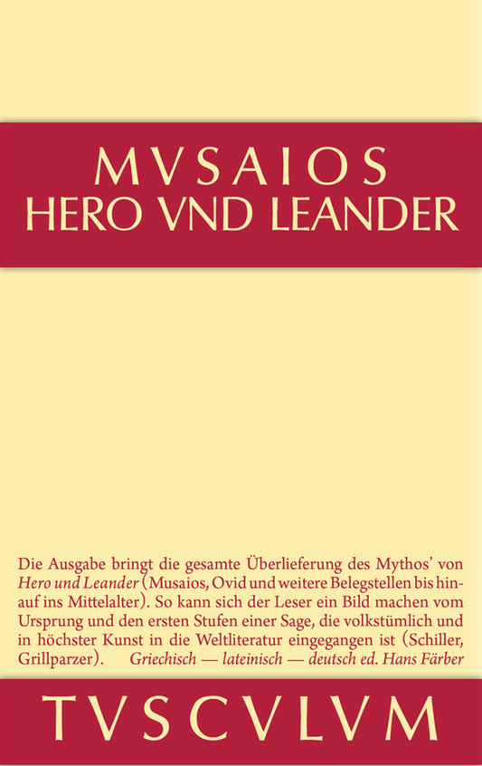 Hero und Leander und die weiteren antiken Zeugnisse